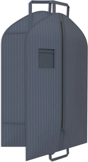 Grey Suit Garment Travel Bags -ID Tag Window, Durable Heavy Duty, Lightweight