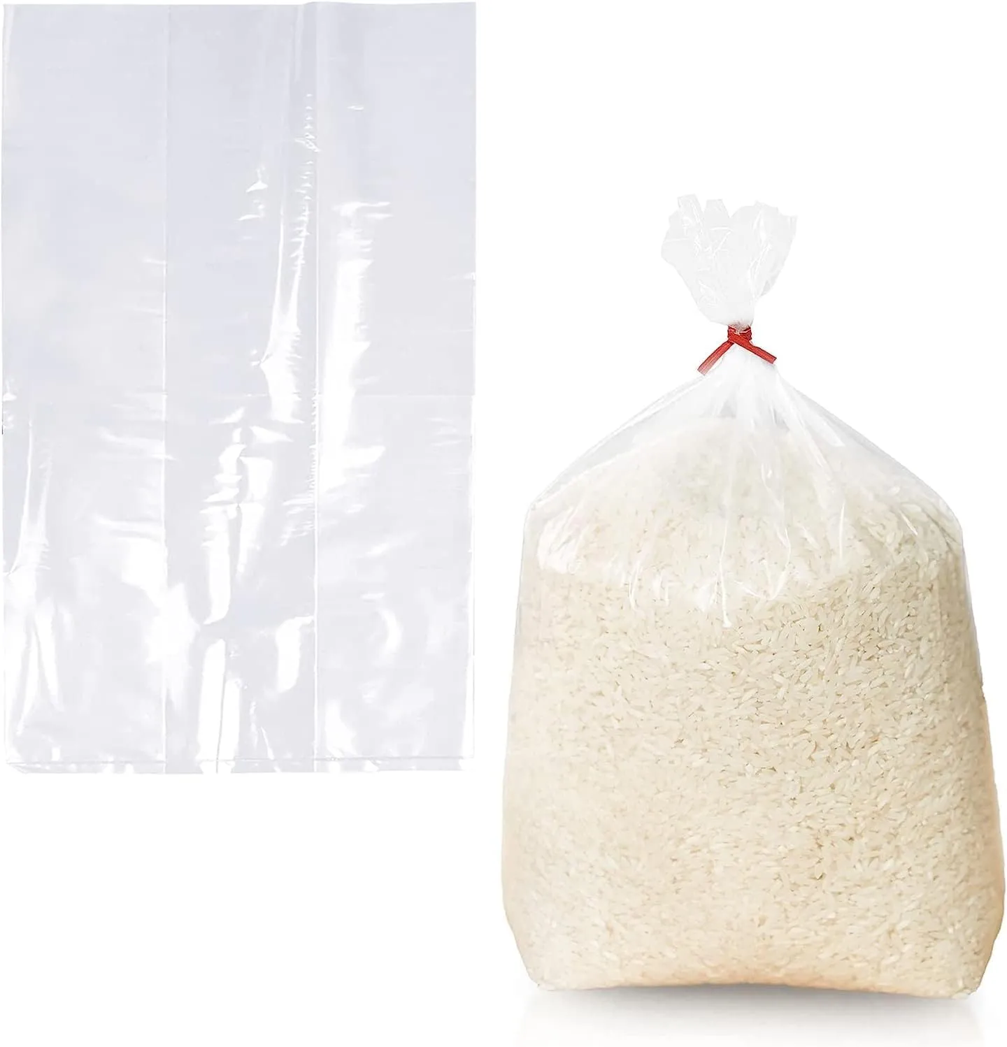 Gusseted Plastic Poly Bag - 12x8x30 & (100 Bags) 2Mil | Heat Sealable | Durable Open Top Clear Plastic Bags for Party Favor, Cookie, Candy, Small Gift Wrapping, Dessert