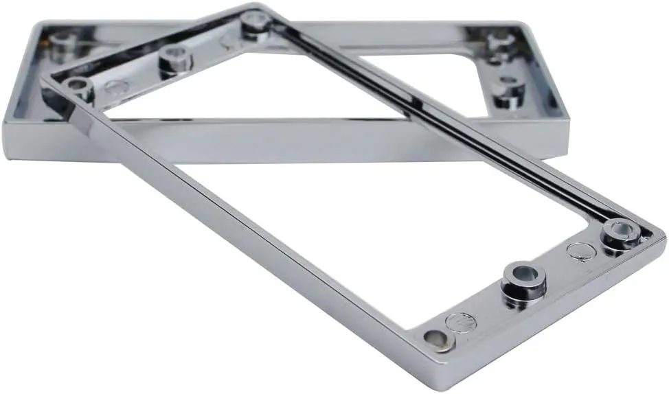 Guyker Flat Metal Humbucker Pickup Mounting Ring Set - Bridge Neck Pickups Cover Frame Replacement Part for Electric Guitar or Precision Bass(2PCS, Chrome)