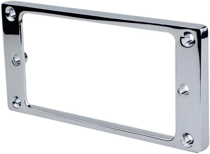 Guyker Flat Metal Humbucker Pickup Mounting Ring Set - Bridge Neck Pickups Cover Frame Replacement Part for Electric Guitar or Precision Bass(2PCS, Chrome)