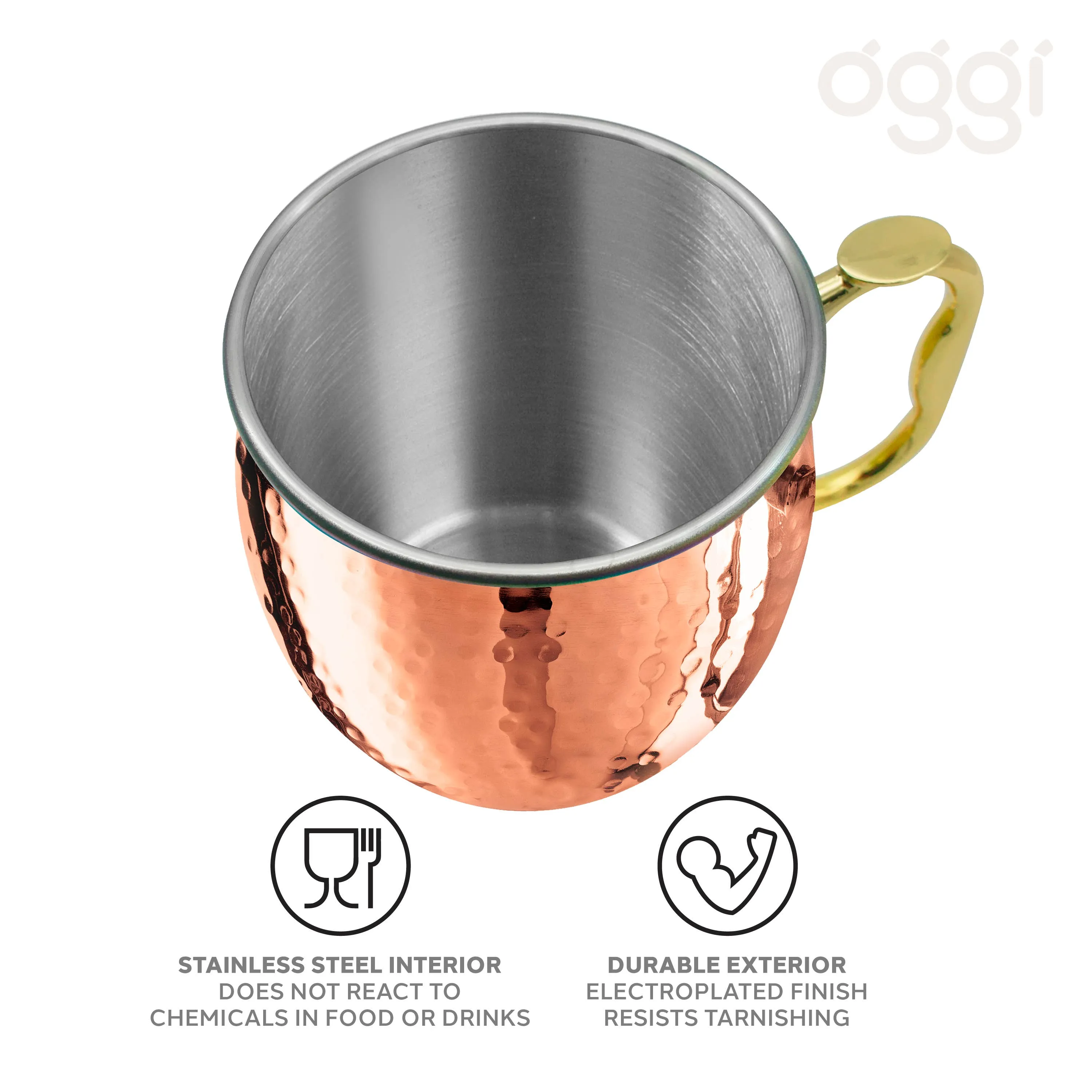 Hammered Stainless Steel Moscow Mule Mug