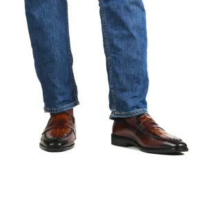 Handmade Brown Crocodile Leather Moccasins for Men