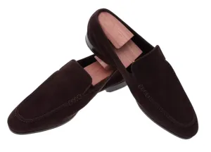Handmade Brown Suede Loafers for Men