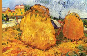 Haystacks in Provence 20" x 13" Fabric Wall Sticker