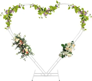 Heart-Shaped Wedding Arch, Durable Steel Frame, Ideal for Outdoor Weddings, DIY Decorations, and Photo Backdrops