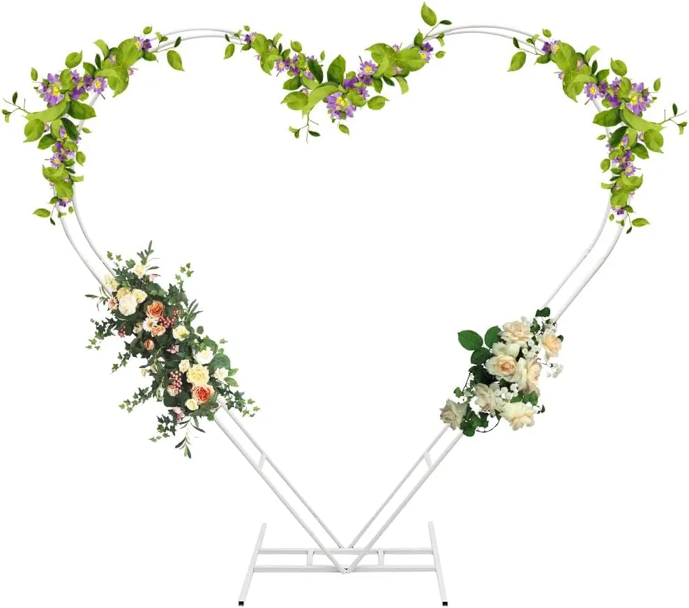 Heart-Shaped Wedding Arch, Durable Steel Frame, Ideal for Outdoor Weddings, DIY Decorations, and Photo Backdrops