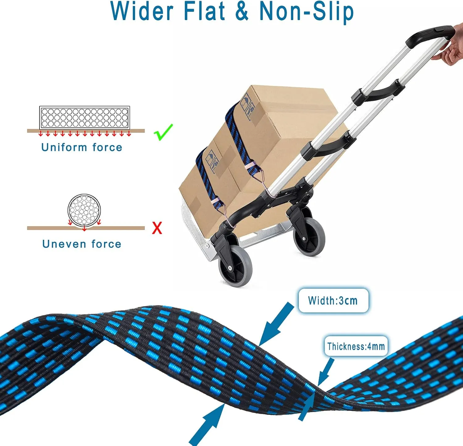 Heavy Duty Rubber Bungee Cords with Hooks Outdoor, 8 PCS Elastic Tie Down Bungee Straps Set for Moving Cargo, Bike, Luggage Rack, Gardening, Camping, Hand Carts