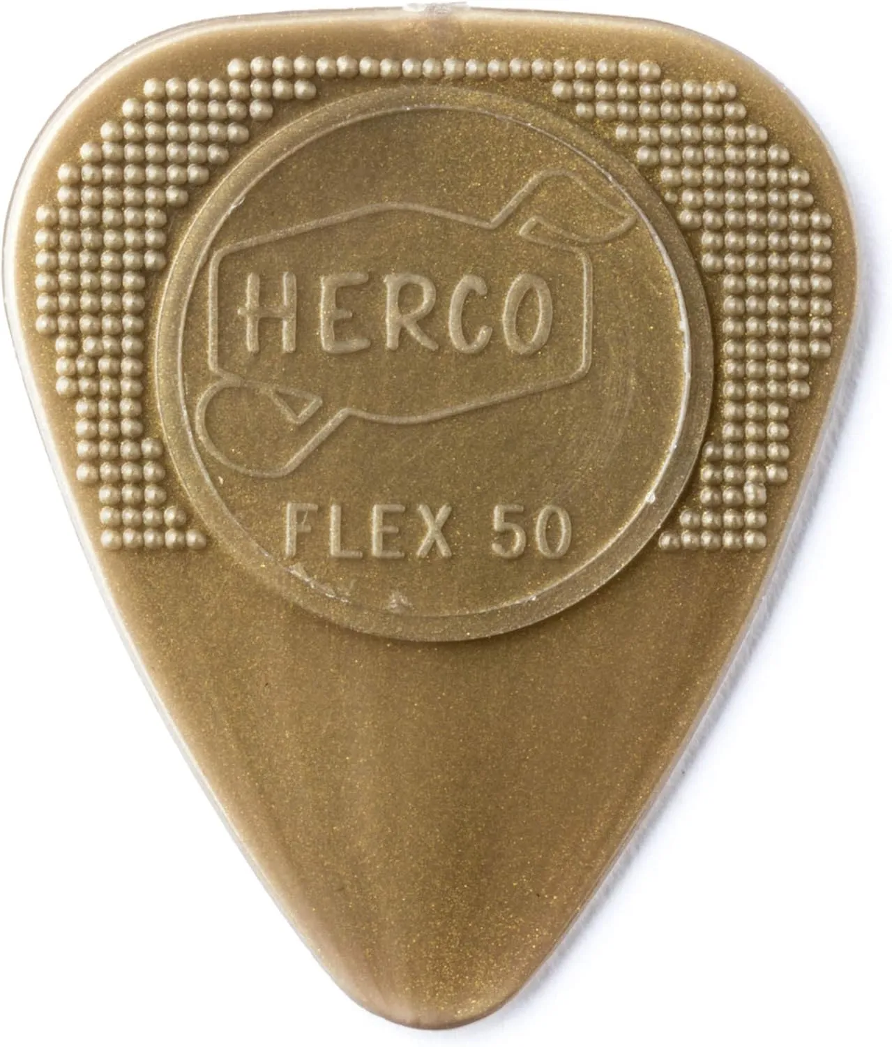 Herco® HE210 Flex 50 Nylon Flat Picks, Gold, Medium, 100/Bag
