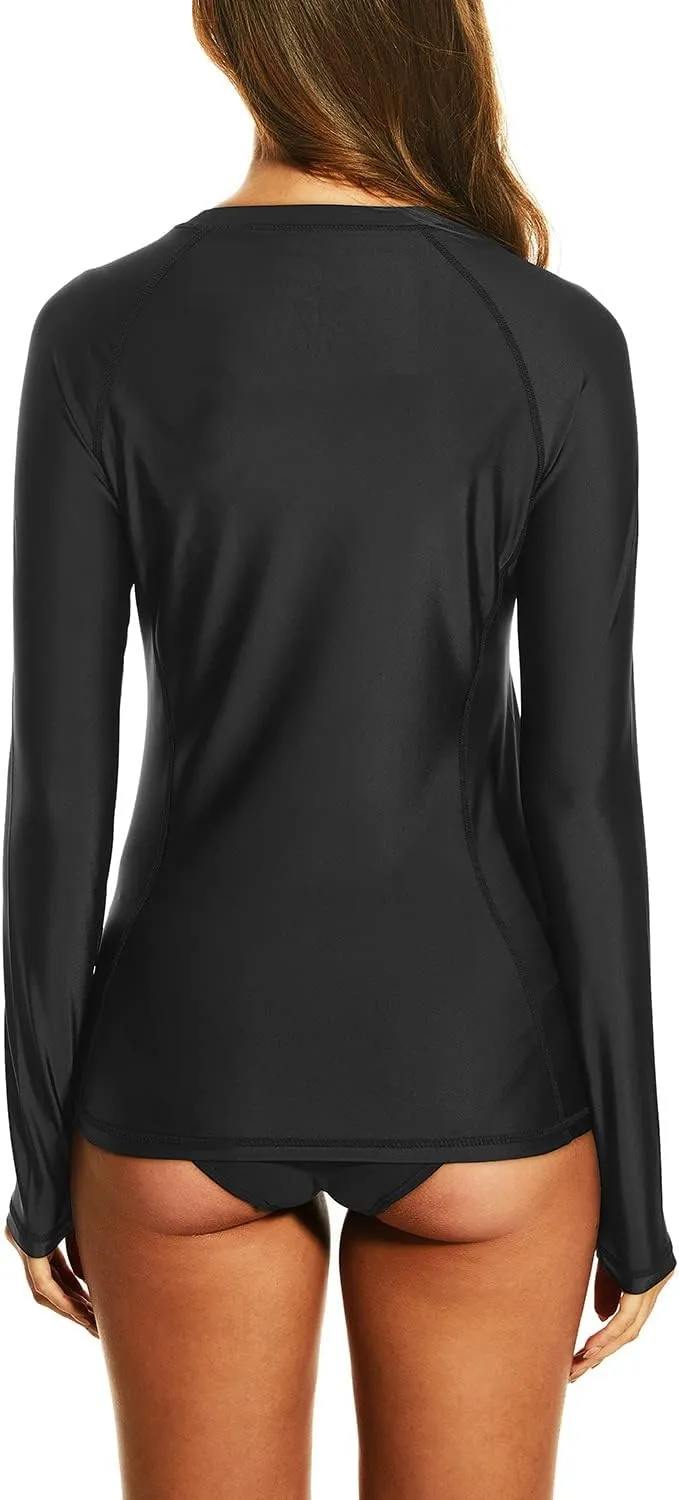 HODOSPORTS Women's UPF 50  Rash Guard Swimsuit UV Sun Protection Swim Shirt Long Sleeve