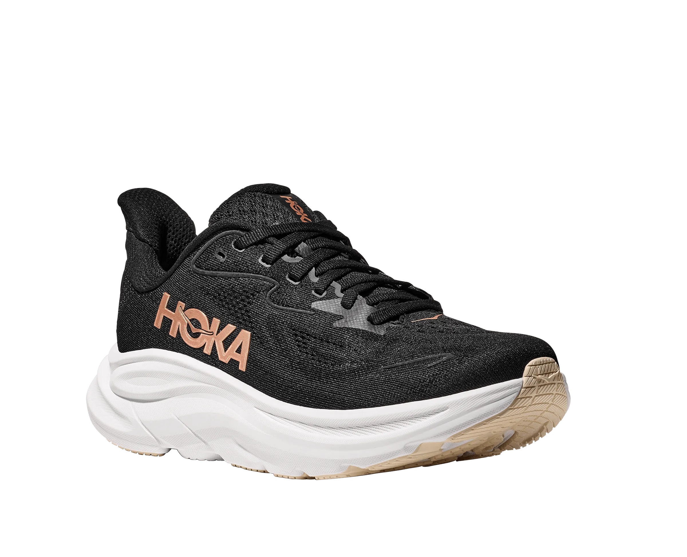 HOKA Women Clifton 10 - Black / Rose Gold
