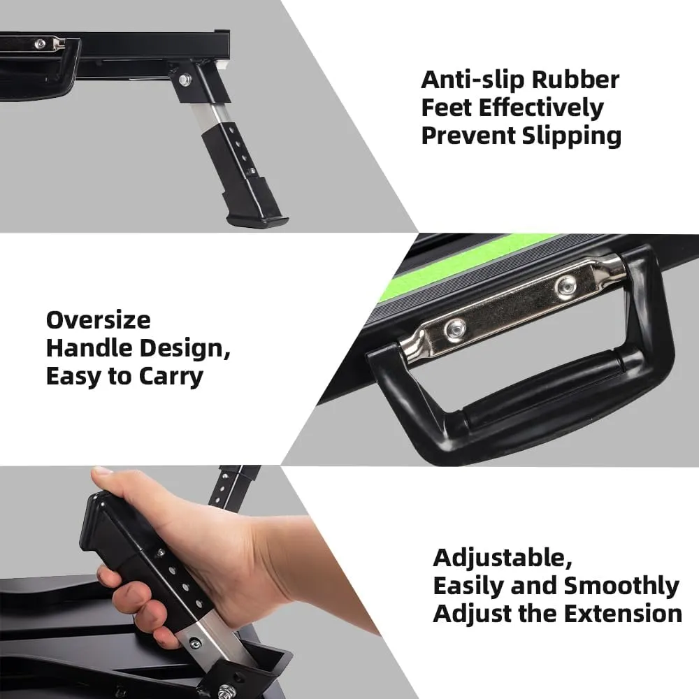 Homeon Wheels Safety RV Steps, Step Stool Folding Platform Step with Durable Feet, More Stable Up to 1000 lbs (Black)