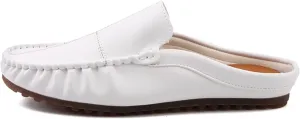 HOOENG Shoes Smoking Loafer for Men Stitching Details Backless Moccasins Shoes Vegan Leather Anti-Slip Flexible Lightweight Flat Heel Driving Slip On