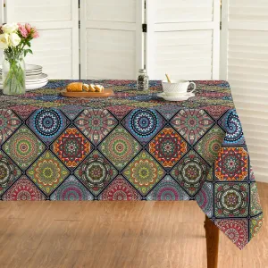 Horaldaily Bohemia Style Tablecloth 60x120 Inch Rectangular, Vintage Washable Seasonal Table Cover for Party Picnic Dinner Decor