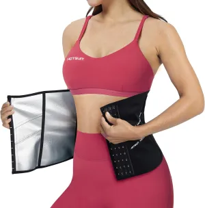HOTSUIT Waist Trainer for Women Cincher Back Support Sauna Wraps Corset Shapewear Sauna Suit,Black,L