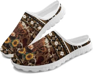 Howilath Mule Tennis Shoes for Women Slip on Flat Mules Comfortable Backless Shoes Low-Top Mesh Walking Sneakers for Ladies