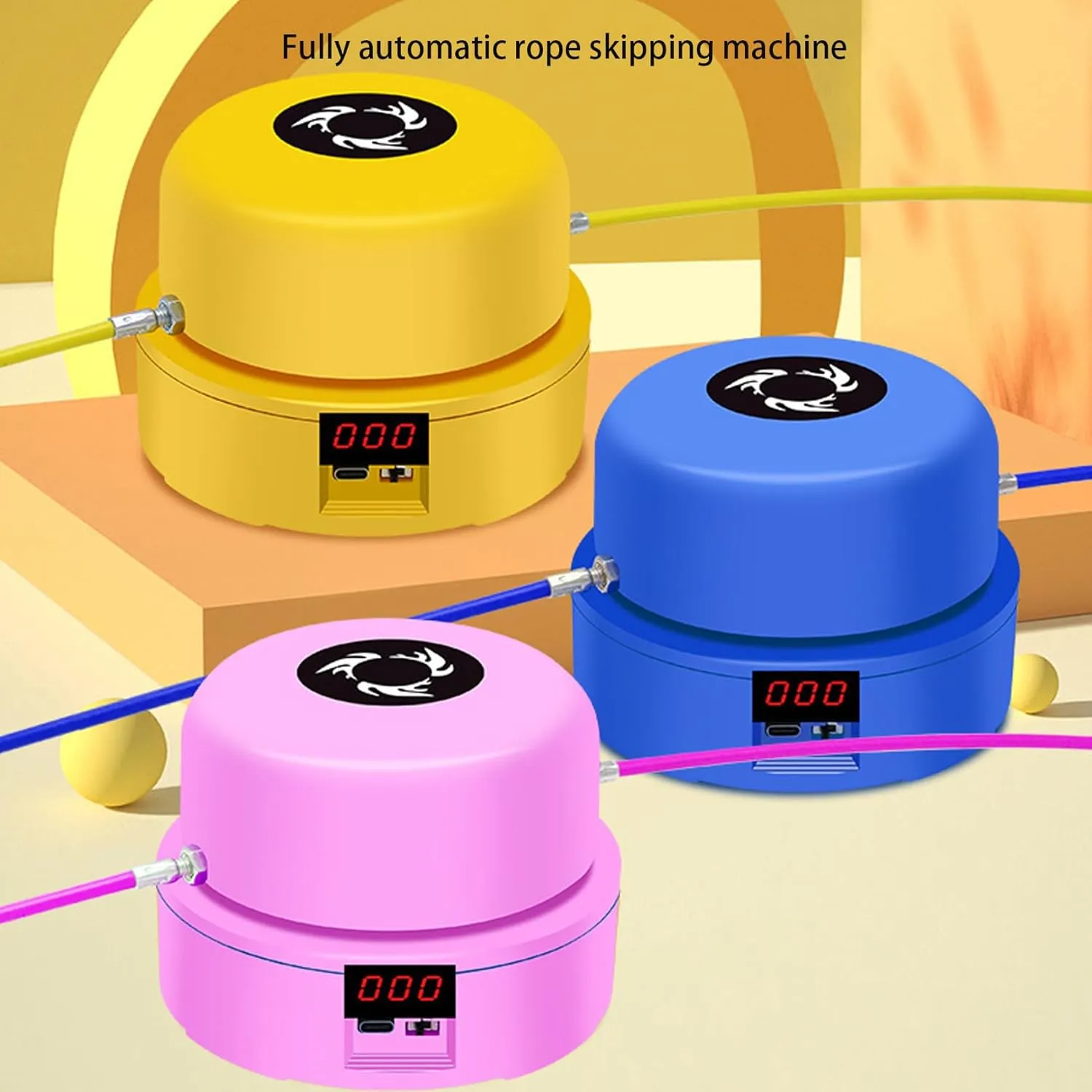 Hyperhop Auto Jump Trainer, Automatic Rope Skipping Machine, Jump Rope Machine, Rechargeable Fitness Jump Ropes Sports for Multi-Person Entertainment,Suits for Family, Gym, Office