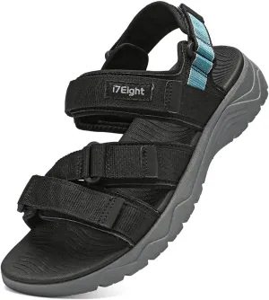 i78 Mens Athletic Walking Sandals with Adjustable Hook and Loop Strap Soft Cushioning Lightweight Comfort Casual for Outdoor Hiking Travel