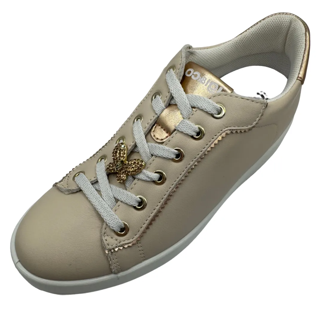 Igi & Co Nude Trainers with Rose Gold Detail