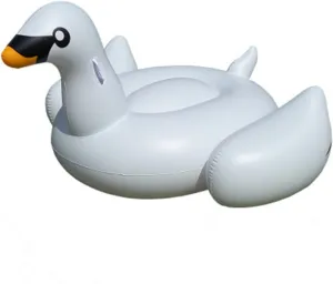 Inflatable Giant Flat Mouth White Swan Rideable Pool Folat Summer Toy Pool for Party for Fun