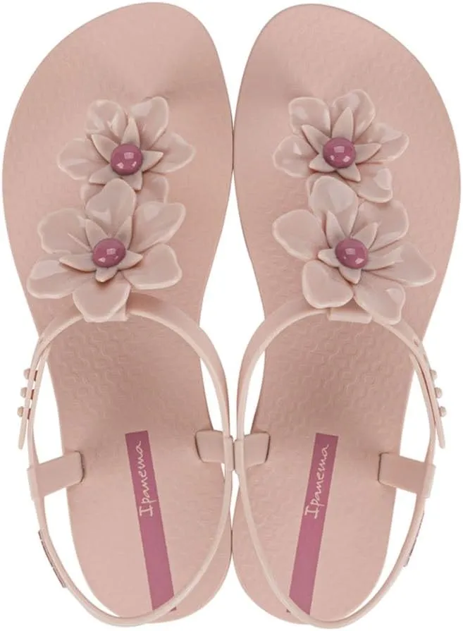 Ipanema Duo Flowers Fem Womens Sandals - Comfy Open Toe Sandals for Women, Thong Sandals w/T-Strap, Adjustable Ankle Strap, Floral Design, Dressy Sandals, Summer Dress Sandals