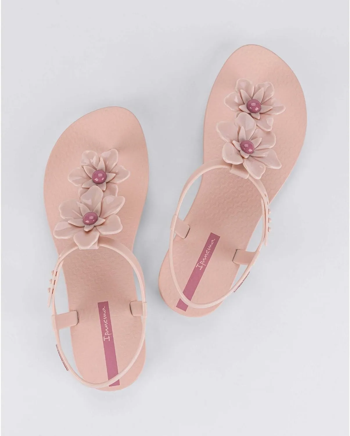 Ipanema Duo Flowers Fem Womens Sandals - Comfy Open Toe Sandals for Women, Thong Sandals w/T-Strap, Adjustable Ankle Strap, Floral Design, Dressy Sandals, Summer Dress Sandals