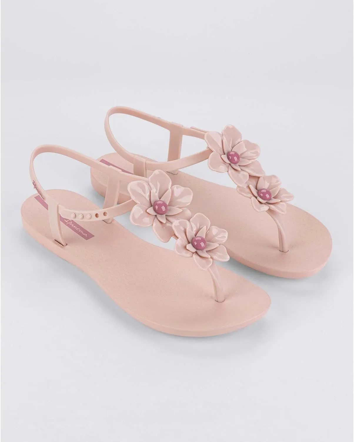 Ipanema Duo Flowers Fem Womens Sandals - Comfy Open Toe Sandals for Women, Thong Sandals w/T-Strap, Adjustable Ankle Strap, Floral Design, Dressy Sandals, Summer Dress Sandals
