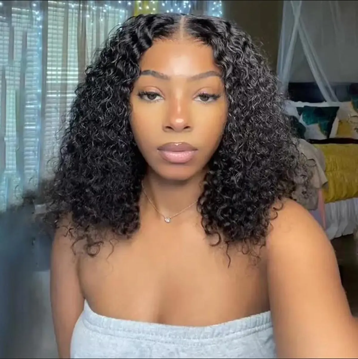 ISEE Hair Wear and Go Glueless Wigs Bob Wigs Human Hair Pre Plucked Water Wave Lace Front Wigs Human Hair Upgraded No Glue Transparent Lace Closure Wigs Human Hair for Women Natural Black 10 Inch