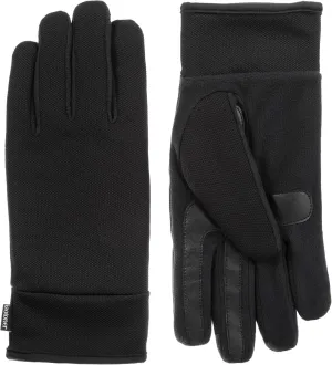 isotoner Men’s Tech Stretch Touchscreen Texting Double Lined Cold Weather Gloves with Water Repellent Technology