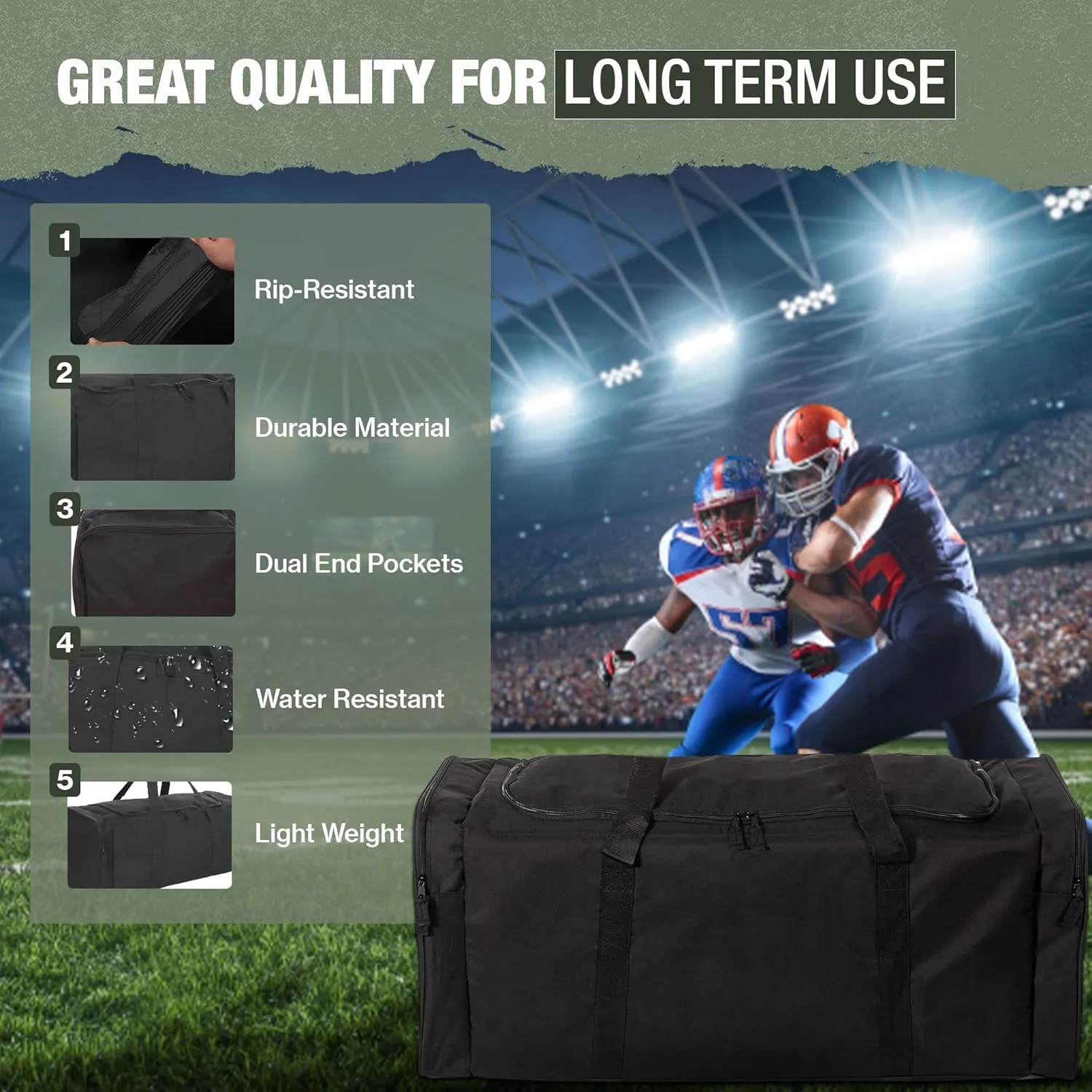 Jetstream Heavy Duty Multi Pocket Durable Sports Gym Equipment Travel Duffel Bag