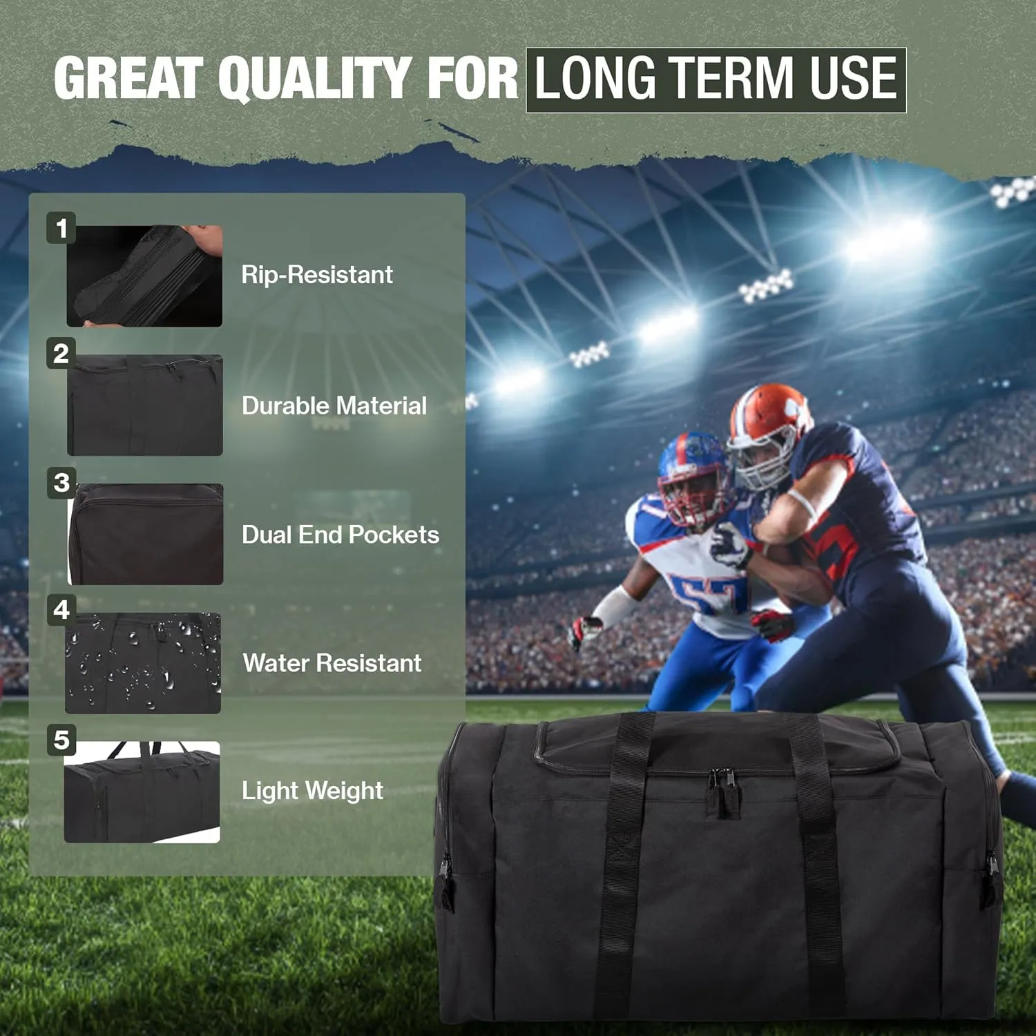 Jetstream Heavy Duty Multi Pocket Durable Sports Gym Equipment Travel Duffel Bag