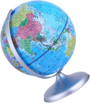 jojofuny Desktop Rotating Globe Adornment Plastic World Globe for School Teaching and Home Decor Detachable Base Stable Tabletop Craft for Students and Classroom Use