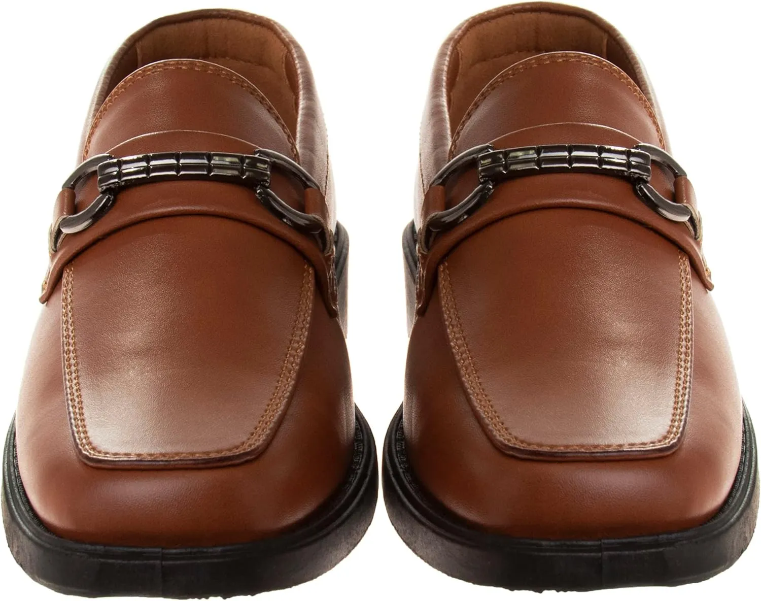 Josmo Boys Dress Shoes – Slip-On Comfort Uniform Oxford Loafer with Buckle Black and Brown (Big Kid/Little Kid) (Size 13-6)
