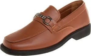 Josmo Boys Dress Shoes – Slip-On Comfort Uniform Oxford Loafer with Buckle Black and Brown (Big Kid/Little Kid) (Size 13-6)