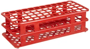 Kartell 225655-0001 Red PP Wet/Dry Test Tube Rack for 16mm Test Tubes, 60 Place (Case of 5)