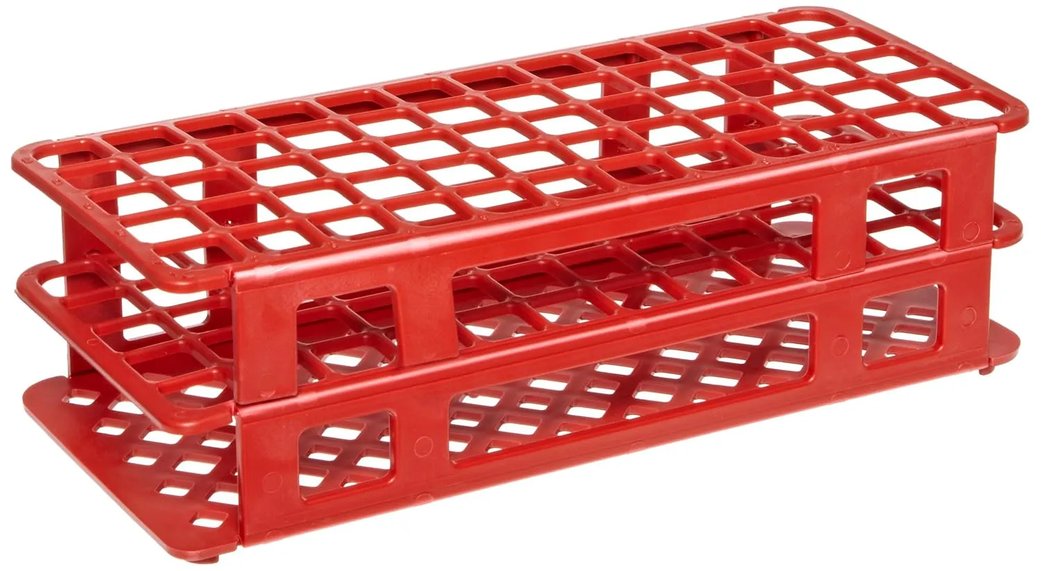 Kartell 225655-0001 Red PP Wet/Dry Test Tube Rack for 16mm Test Tubes, 60 Place (Case of 5)