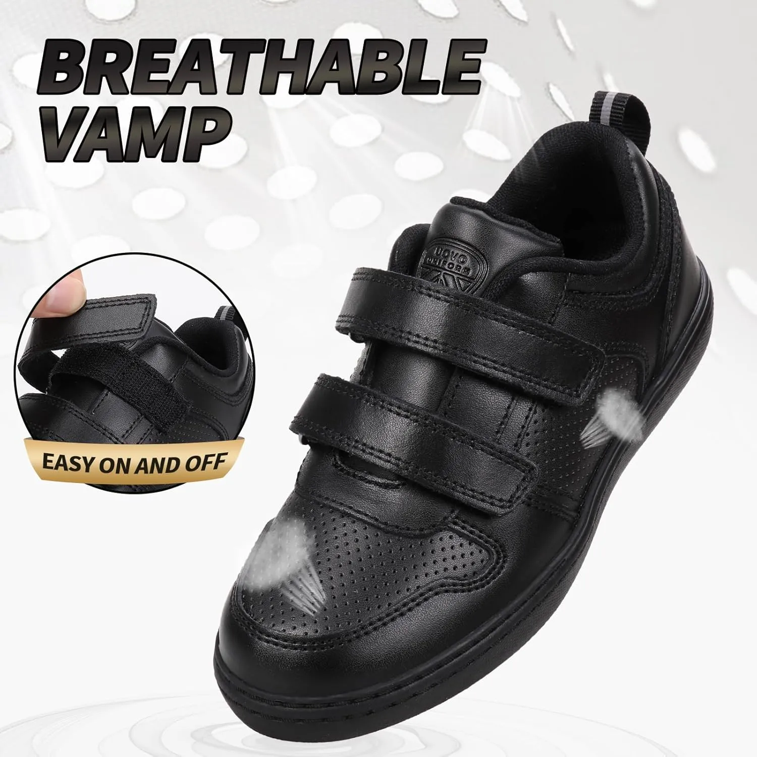 Kids Boys Black School Shoes Oxford Uniform Dress Slip Resistant Athletic Sneaker(Little/Big Kids)