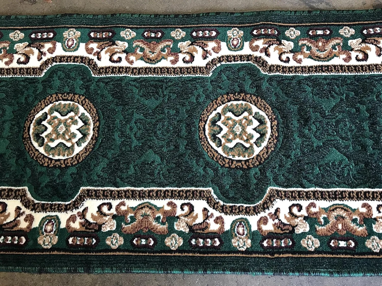 Kingdom Traditional Runner Area Rug Hunter Green Design D123 (2 Feet X 7 Feet)