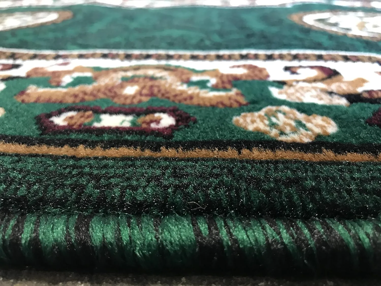 Kingdom Traditional Runner Area Rug Hunter Green Design D123 (2 Feet X 7 Feet)