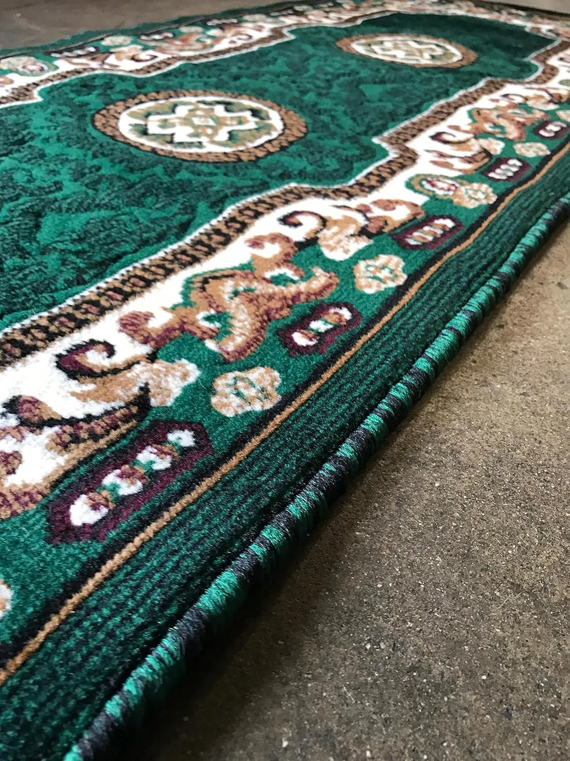 Kingdom Traditional Runner Area Rug Hunter Green Design D123 (2 Feet X 7 Feet)