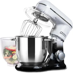 Kitchen in the box Stand Mixer, 5QT   4.5QT Two bowls Electric Food Mixer, 10 Speeds Kitchen Mixer for Daily Use with Egg Whisk,Dough Hook,Flat Beater (Gradient Black, 5QT)