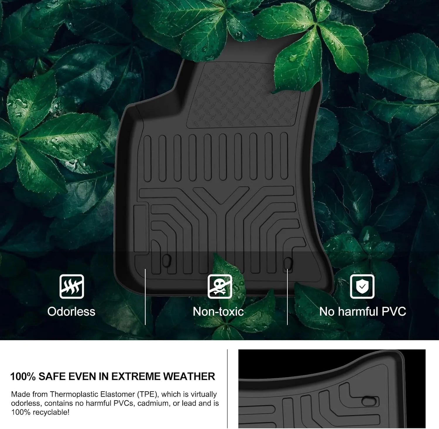 KIWI MASTER Floor Mats for 2011-2023 Dodge Charger RWD/Chrysler 300 RWD All Weather Custom Fit Mat Front & Rear 2 Row Seat TPE Slush Liners Set Black