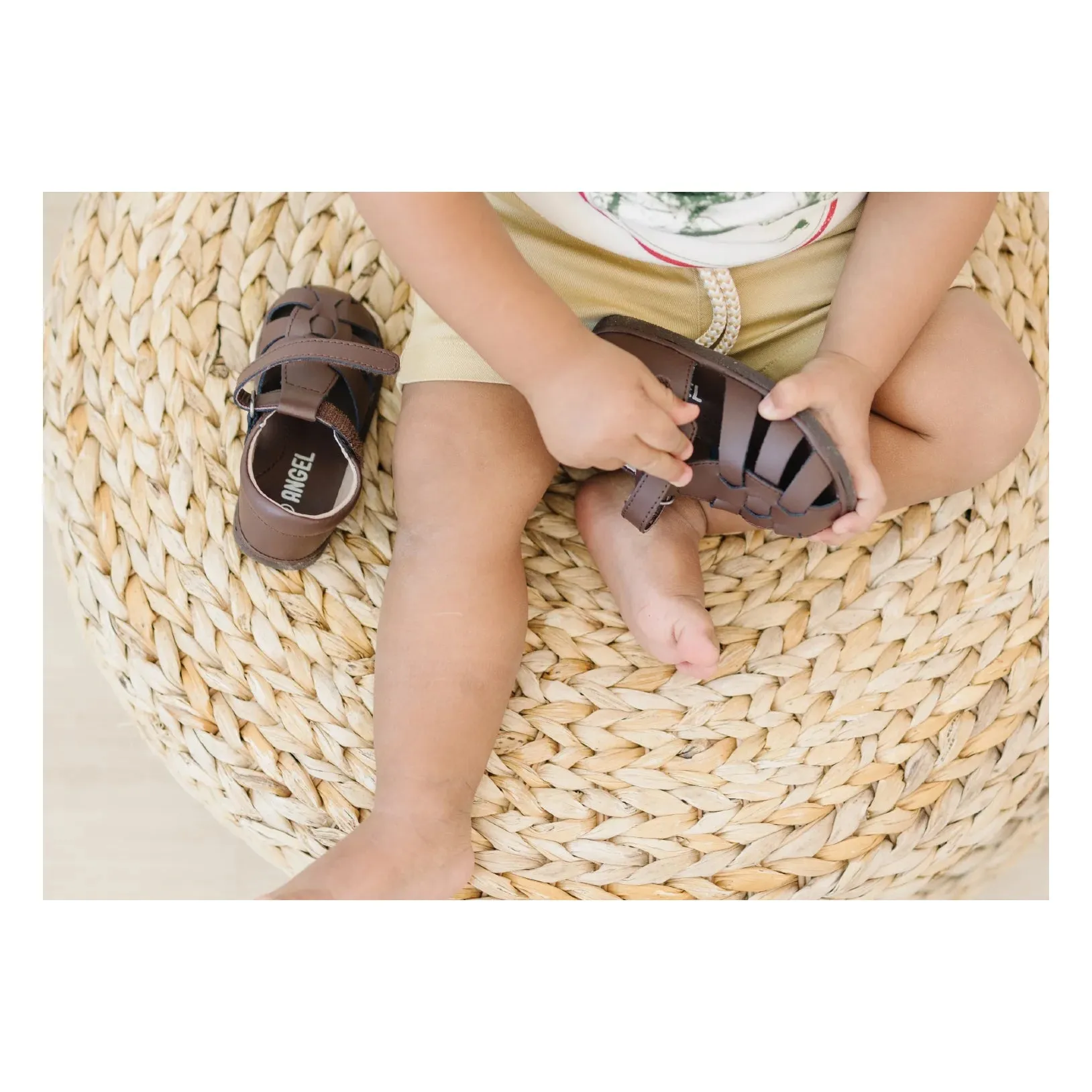 L'Amour Shoes Mack Leather Fisherman Sandal (Baby)