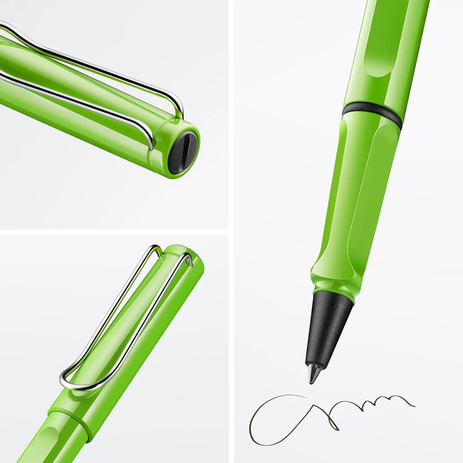 LAMY Safari Green - Rollerball Pen with Ergonomic Grip and Medium Line Width - Comfortable Long Writing - Made of Durable ASA Plastic - Medium Rollerball Refill, 63" Blue