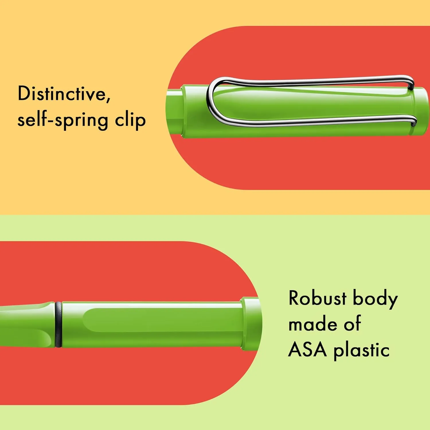 LAMY Safari Green - Rollerball Pen with Ergonomic Grip and Medium Line Width - Comfortable Long Writing - Made of Durable ASA Plastic - Medium Rollerball Refill, 63" Blue