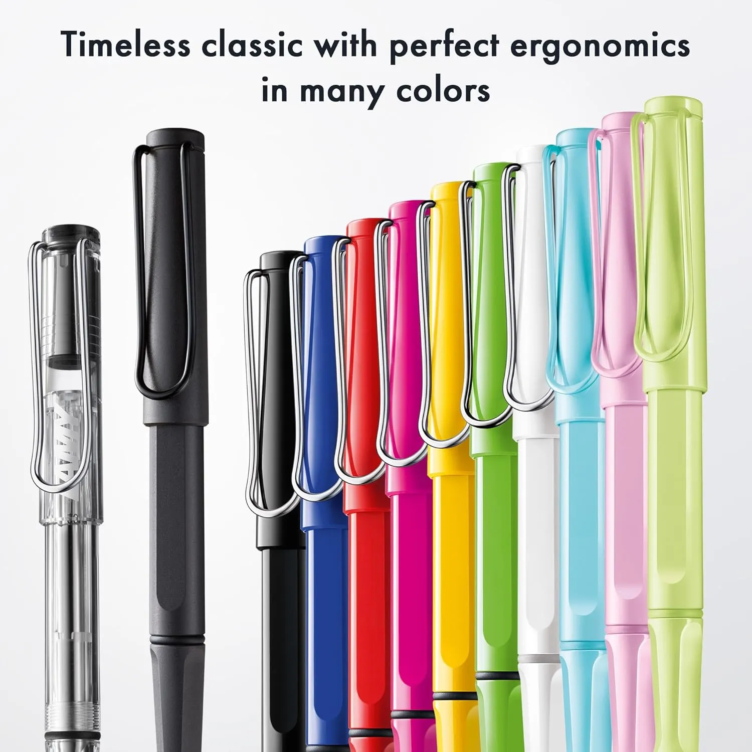 LAMY Safari Green - Rollerball Pen with Ergonomic Grip and Medium Line Width - Comfortable Long Writing - Made of Durable ASA Plastic - Medium Rollerball Refill, 63" Blue
