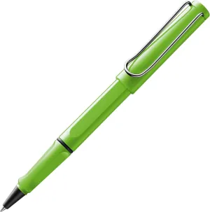 LAMY Safari Green - Rollerball Pen with Ergonomic Grip and Medium Line Width - Comfortable Long Writing - Made of Durable ASA Plastic - Medium Rollerball Refill, 63" Blue