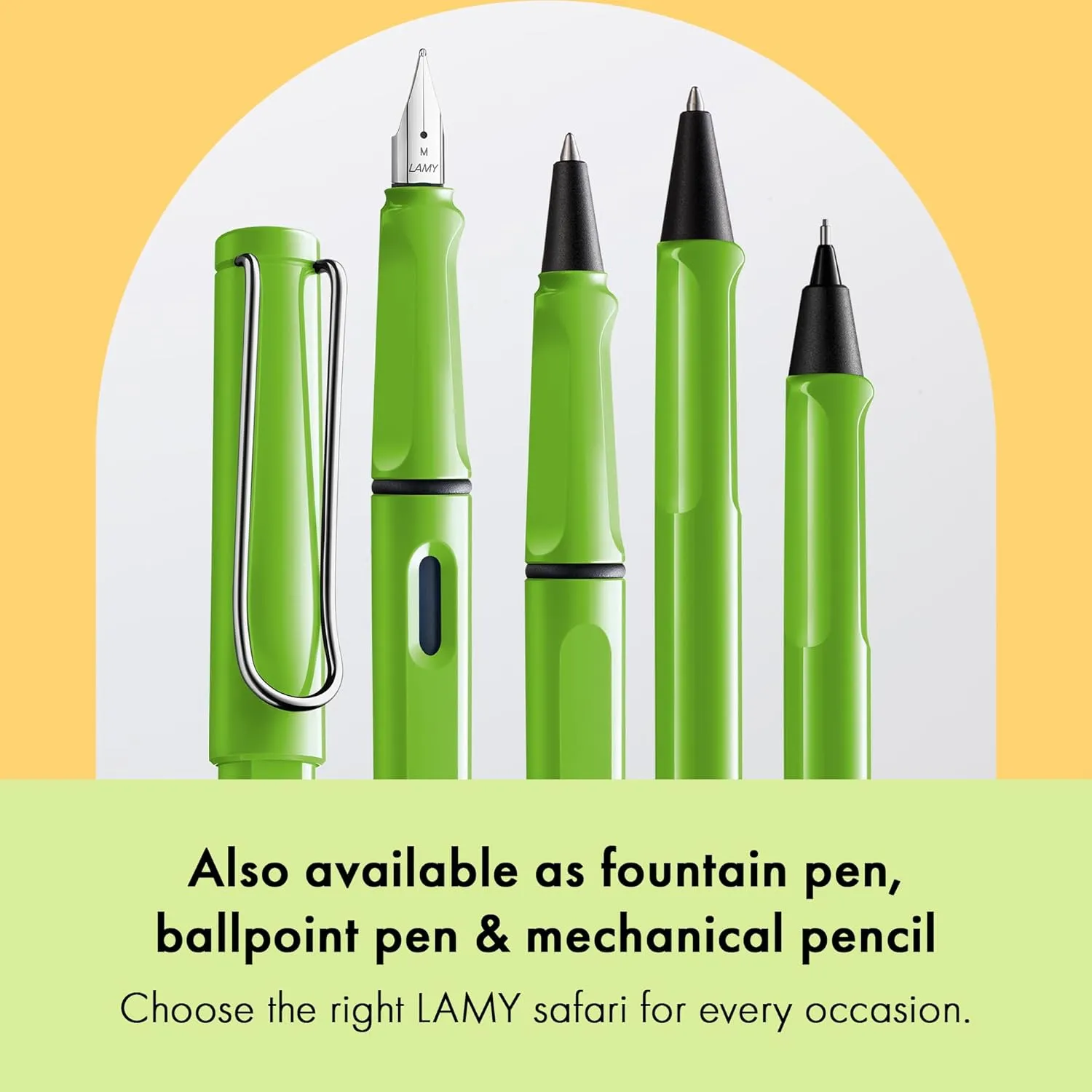 LAMY Safari Green - Rollerball Pen with Ergonomic Grip and Medium Line Width - Comfortable Long Writing - Made of Durable ASA Plastic - Medium Rollerball Refill, 63" Blue