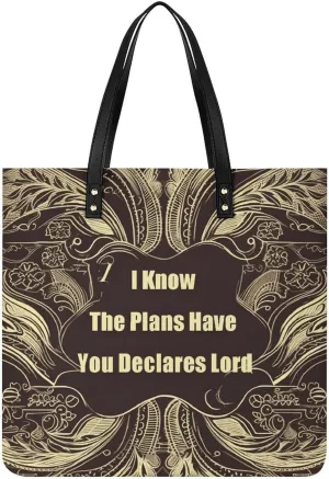 Leather Tote Bag, Declares Lord Print Women's Leather Handbag Fashion Leather Handbag Durable Leather Bag Stylish Tote Bag