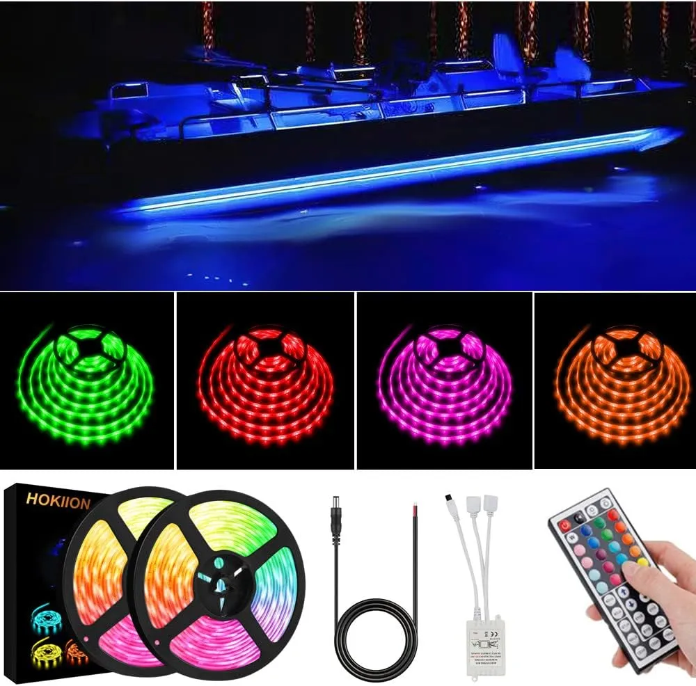 LED Boat Strip Lights, 66FT Multi-Color Marine Pontoon Led Lights, Waterproof Boat Interior Light, Under Gunnel Lights, Boat Deck Light, Night Fishing Lights for Pontoon Fishing Bass Yacht