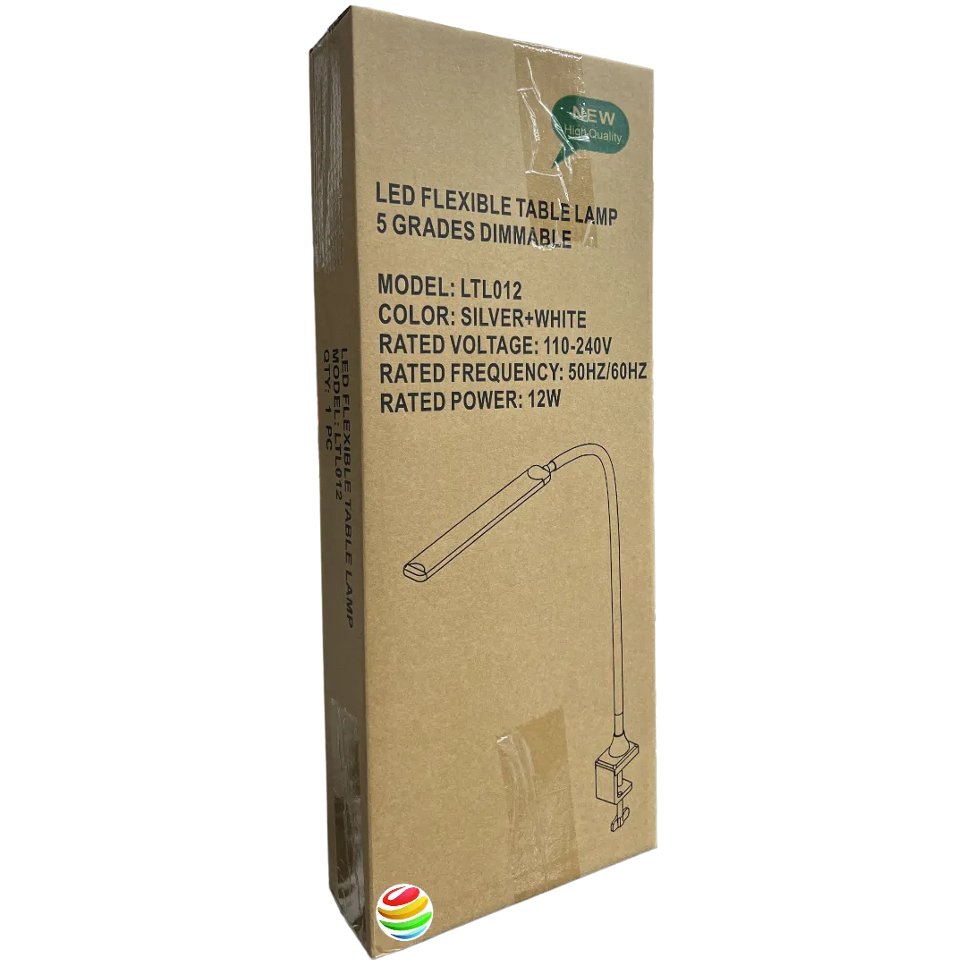 LED Flexible Dimmable Table Lamp LTL012, Silver&White